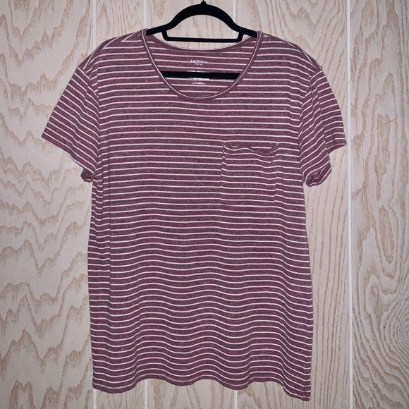 NWOT Arizona Plus Stripe Boxy Tee with Pocket - Picture 1 of 3